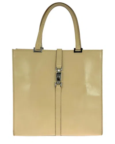 Gucci Beige Leather Jackie Tote (authentic Pre-loved) In Neutral