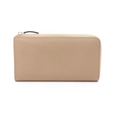 Pre-owned Gucci Beige Leather Long Wallet (bi-fold) () In Sand