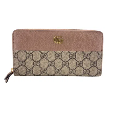 Pre-owned Gucci Beige Leather Long Wallet (bi-fold) () In Sand
