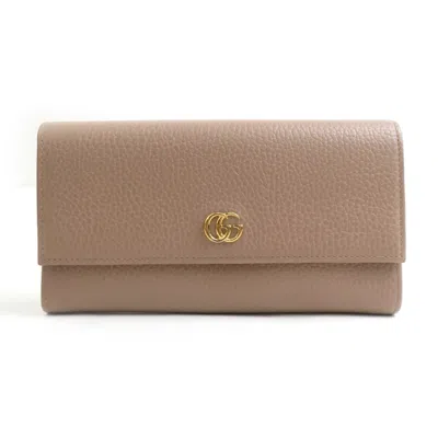 Pre-owned Gucci Beige Leather Long Wallet (bi-fold) () In Sand