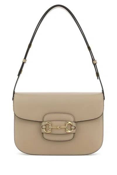 Gucci Medium Horsebit 1955 Leather Shoulder Bag In Neutral