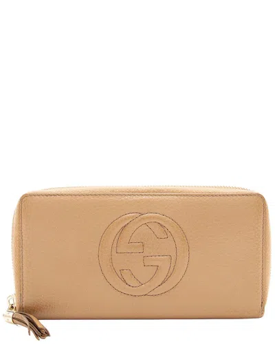 Gucci Beige Leather Soho Zip Around Wallet (authentic Pre-loved)