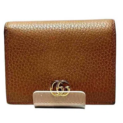 Pre-owned Gucci Beige Leather Wallet (bi-fold) () In Sand