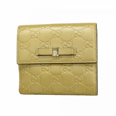 Pre-owned Gucci Beige Leather Wallet (bi-fold) () In Sand