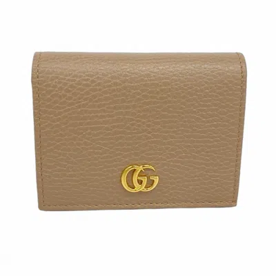 Pre-owned Gucci Beige Leather Wallet (bi-fold) () In Sand