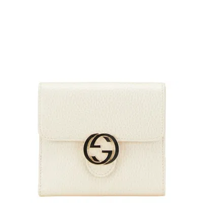Pre-owned Gucci Beige Leather Wallet (bi-fold) () In Sand