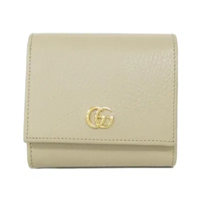 Pre-owned Gucci Beige Leather Wallet (bi-fold) () In Sand