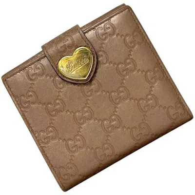 Pre-owned Gucci Beige Leather Wallet (bi-fold) () In Sand