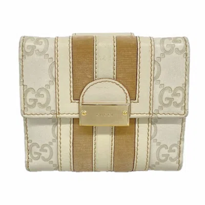 Pre-owned Gucci Beige Leather Wallet (bi-fold) () In Sand