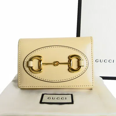 Pre-owned Gucci Beige Leather Wallet (tri-fold) ()