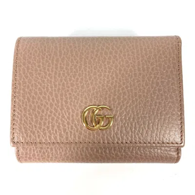 Pre-owned Gucci Beige Leather Wallet (tri-fold) ()