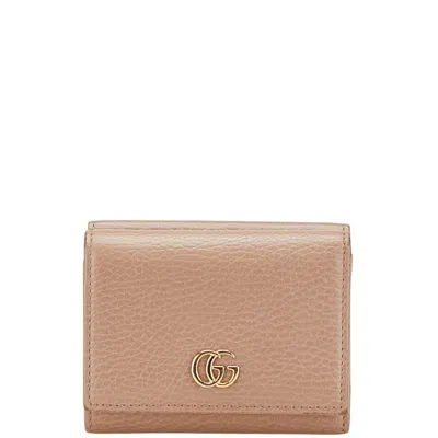 Pre-owned Gucci Beige Leather Wallet (tri-fold) ()