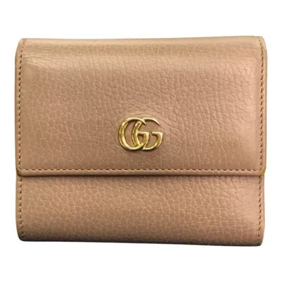 Pre-owned Gucci Beige Leather Wallet (tri-fold) () In Sand