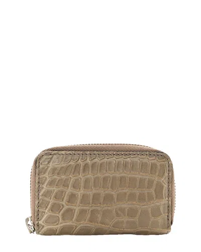 Gucci Beige Leather Zip Around Card Case (authentic Pre-loved)