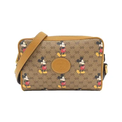 Pre-owned Gucci Beige Light Brown Gg Supreme Leather Shoulder Bag ()