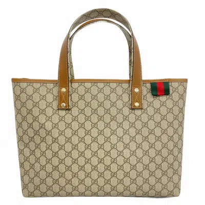 Pre-owned Gucci Beige Light Brown Pvc Tote Bag ()