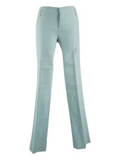 Pre-owned Gucci Beige Linen Pants In Blue