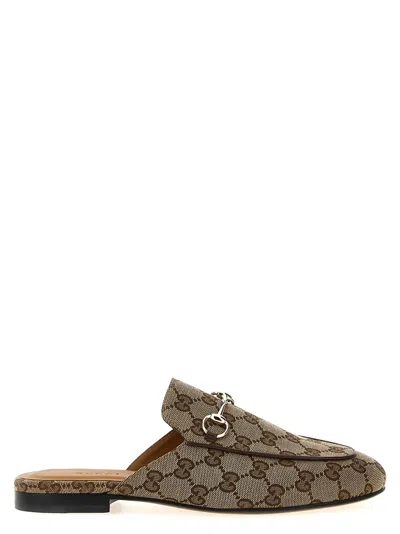 Gucci Beige Logo Mules