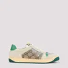 Gucci Gg Supreme Sneakers With Crystal Embellishments And Contrasting Rubber Sole In Beige