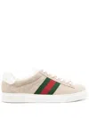 Gucci Ace Low-top Sneakers In Beige