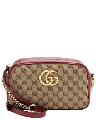 Gucci Beige Matelasse Gg Canvas Gg Marmont Small Camera Bag (authentic Pre-  Loved) In Brown