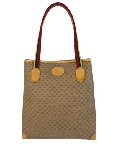 Gucci Beige Micro Gg Tote (authentic Pre-loved) In Red
