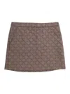Gucci Gg Supreme-pattern Mini Skirt In Brown