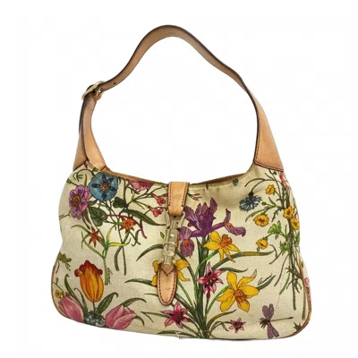 Pre-owned Gucci Beige Multi-color Canvas Shoulder Bag ()