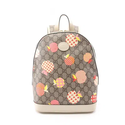 Pre-owned Gucci Beige Multi-color Gg Supreme Backpack ()