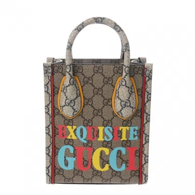 Pre-owned Gucci Beige Multi-color Gg Supreme Tote Bag ()
