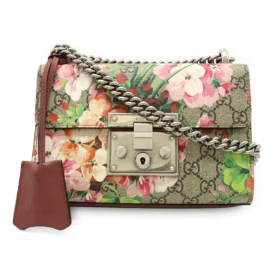 Pre-owned Gucci Beige Multi-color Pink Pvc Leather Shoulder Bag ()