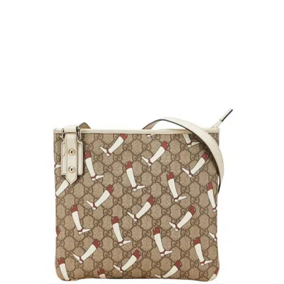 Pre-owned Gucci Beige Multi-color Pvc Leather Shoulder Bag ()
