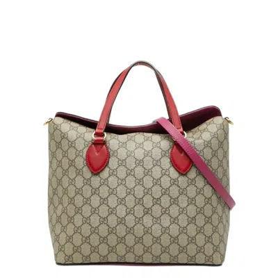 Pre-owned Gucci Beige Multi-color Pvc Leather Shoulder Bag Tote Bag ()