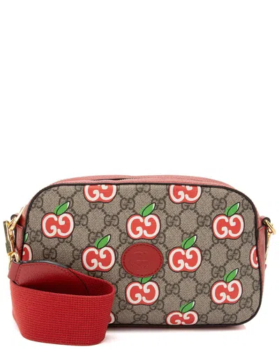 Gucci Beige, Multi, Red Coated Canvas & Leather Apple Camera Bag (authentic  Pre-loved)