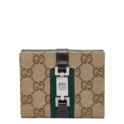 Pre-owned Gucci Beige Multi-color Canvas Leather Wallet (bi-fold) ()