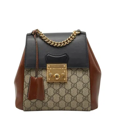 Pre-owned Gucci Beige Multi-color Gg Supreme Pvc Leather Backpack ()