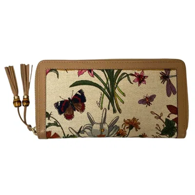 Pre-owned Gucci Beige Multi-color Long Wallet (bi-fold) ()
