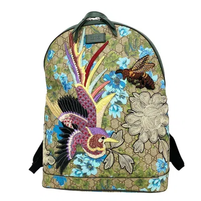 Pre-owned Gucci Beige Multi-color Pvc Backpack () In Beige, Multi-color