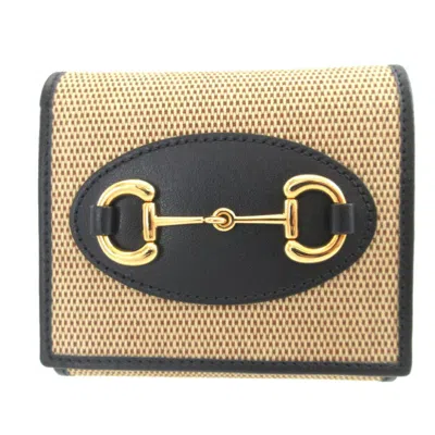 Pre-owned Gucci Beige Navy Canvas Leather Coin Purse/coin Case () In Multi