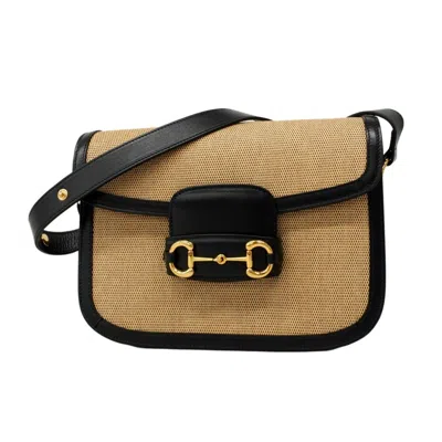 Pre-owned Gucci Beige Navy Canvas Shoulder Bag () In Multi