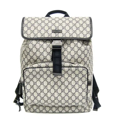 Pre-owned Gucci Beige Navy Gg Supreme Backpack ()