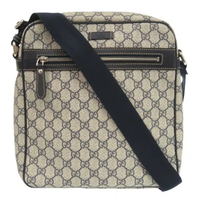 Pre-owned Gucci Beige Navy Gg Supreme Shoulder Bag () In Beige, Navy