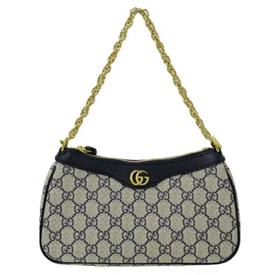 Pre-owned Gucci Beige Navy Pvc Handbag Shoulder Bag ()