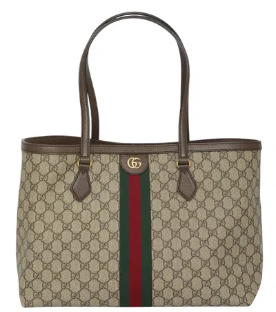 Gucci Beige Ophidia Gg Medium Tote In Pattern
