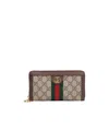 Gucci Ophidia Textured Leather-trimmed Printed Coated-canvas Continental Wallet In Black