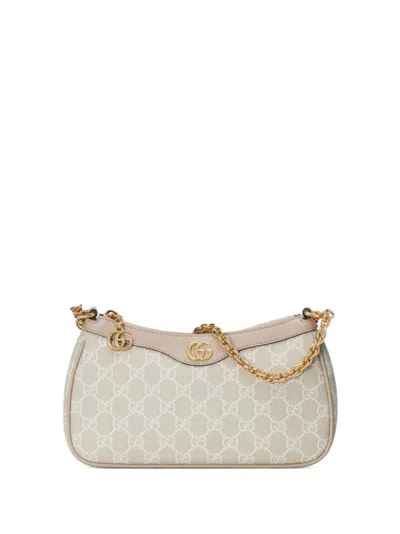 Gucci Ophidia Logo Plaque Shoulder Bag In Beige