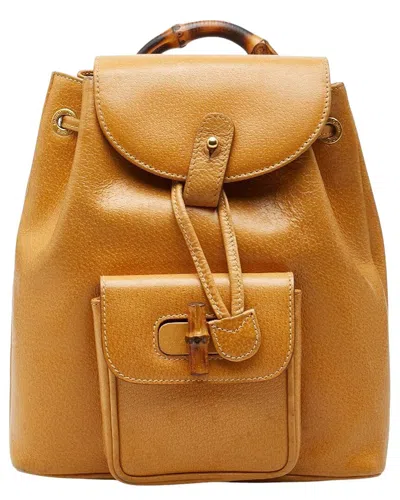 Pre-owned Gucci Beige Others Bamboo Backpack (authentic Pre-loved)