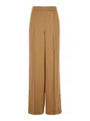 Gucci Women Beige Pants With Elastic Drawstring Waist In Gg Canvas Woman In Multicolor