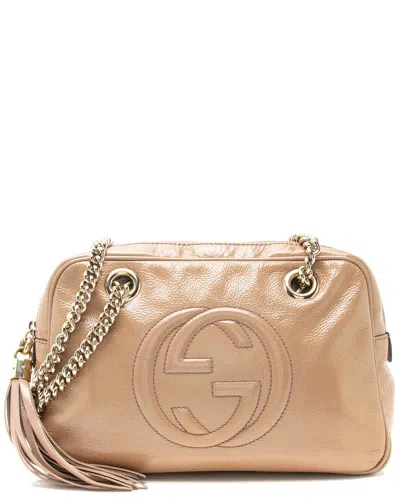 Gucci Beige Patent Leather Soho Chain Small Shoulder Bag (authentic Pre-loved) In Multi