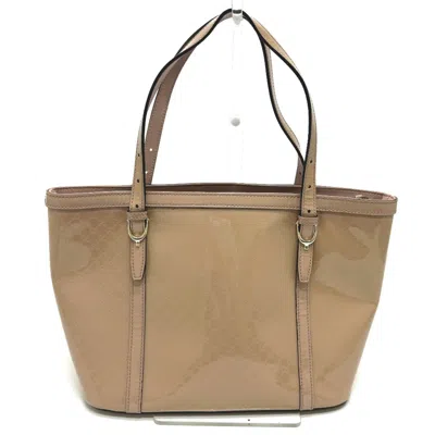 Pre-owned Gucci Beige Patent Leather Tote Bag ()